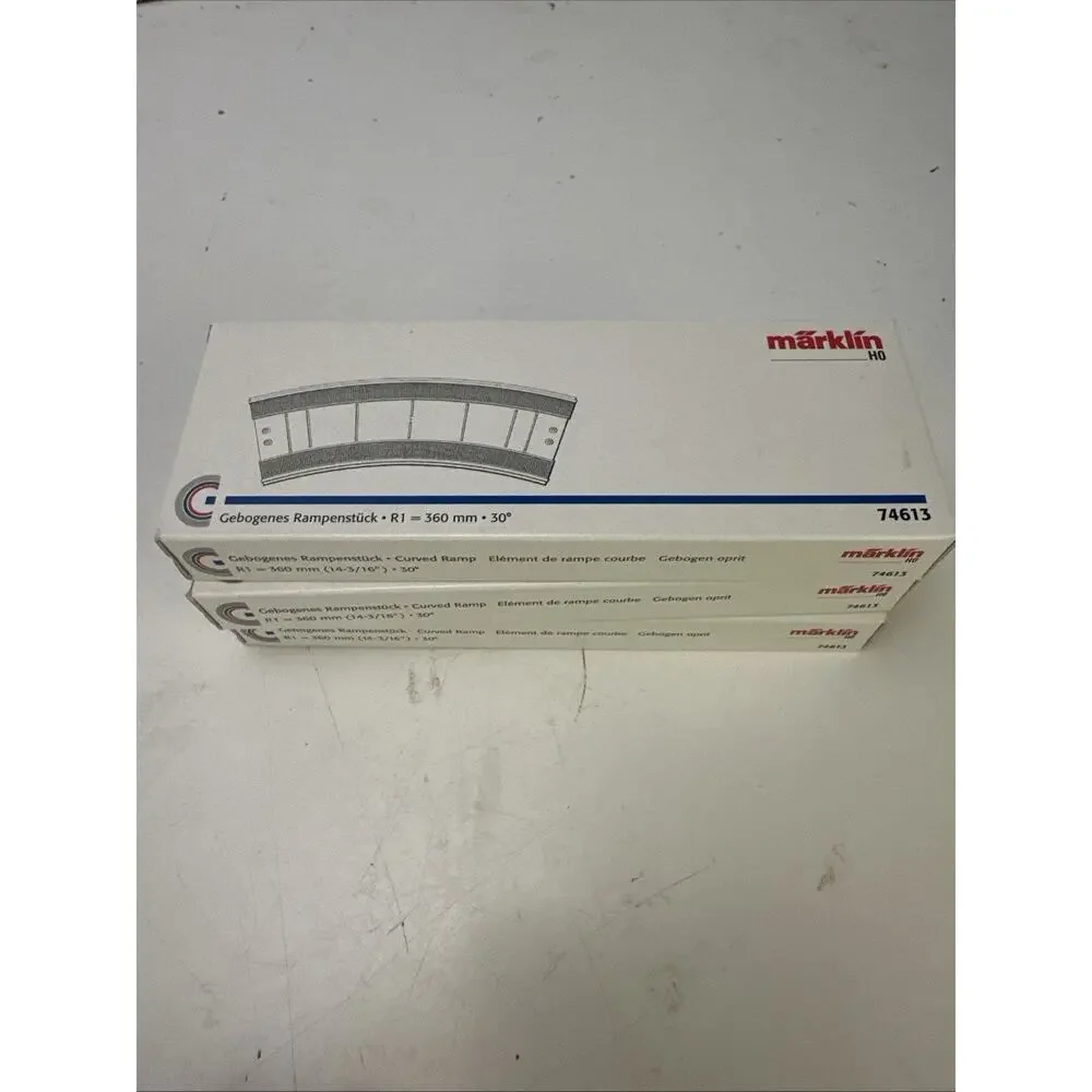Lot Of 3 Märklin H0 74613 Gebogenes Rampenstück Brücke 360 mm R1 30° 1:87